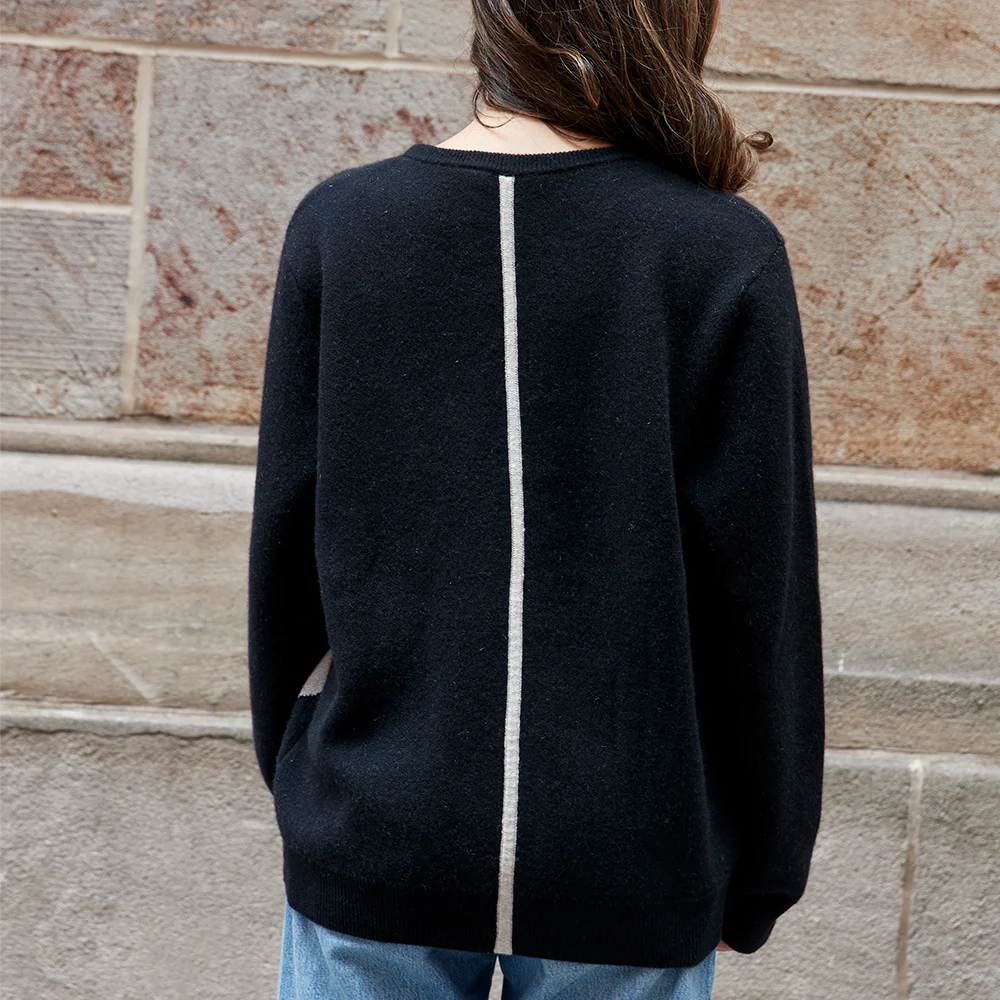 Garin x The New Yorker Cashmere Sweater in Black - Image 3