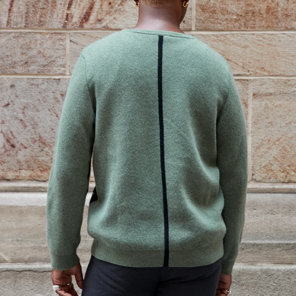 Garin x The New Yorker Cashmere Sweater in Sage - Image 3