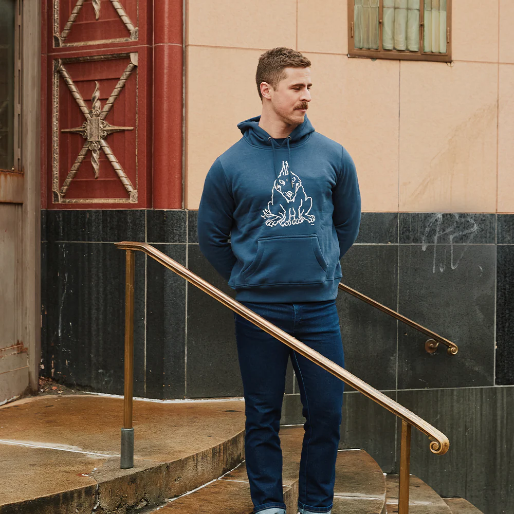 George Booth’s Loyal Hound Hoodie in Navy - Image 3