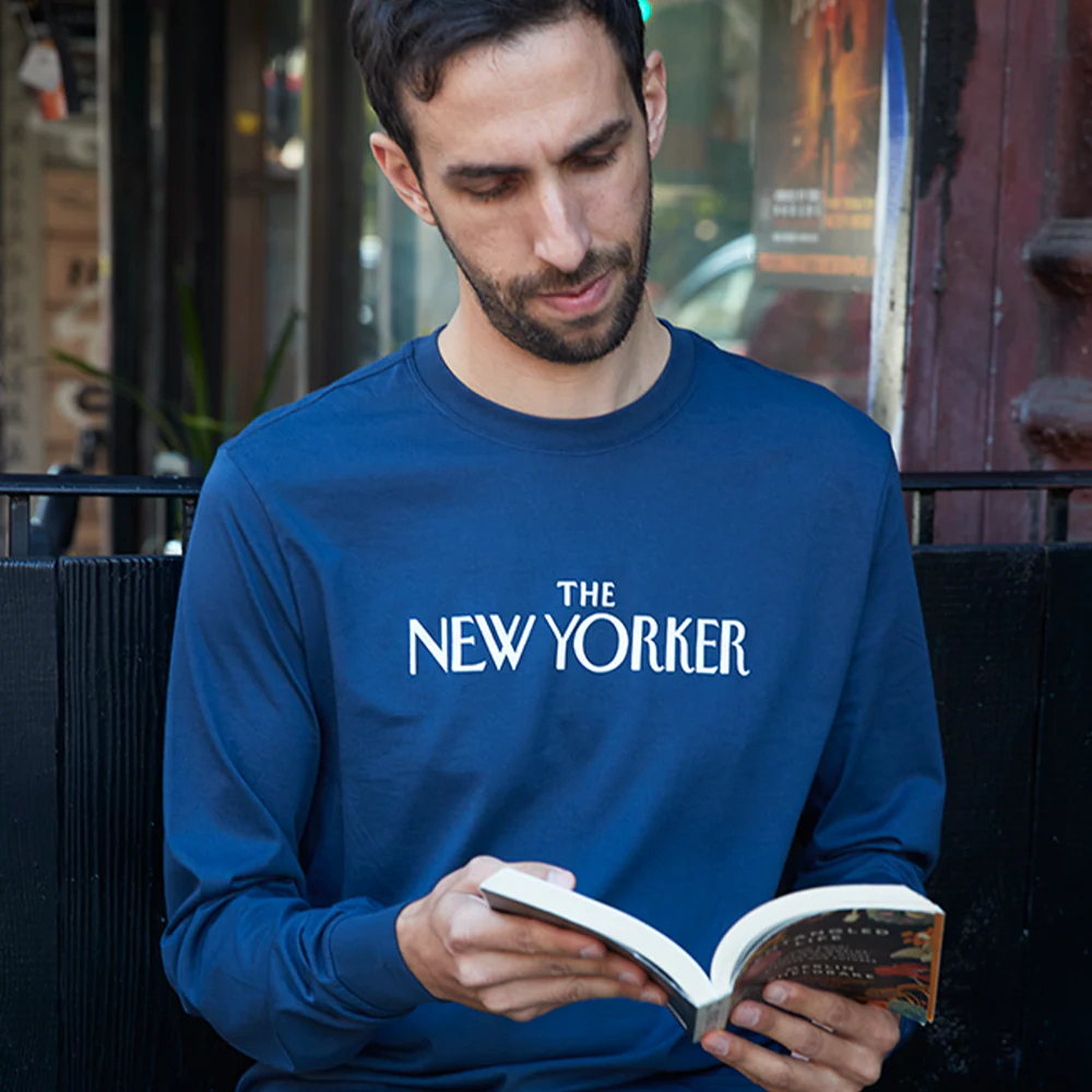 Rea Irvin’s Classic Long-Sleeve T-Shirt in Navy - Image 3